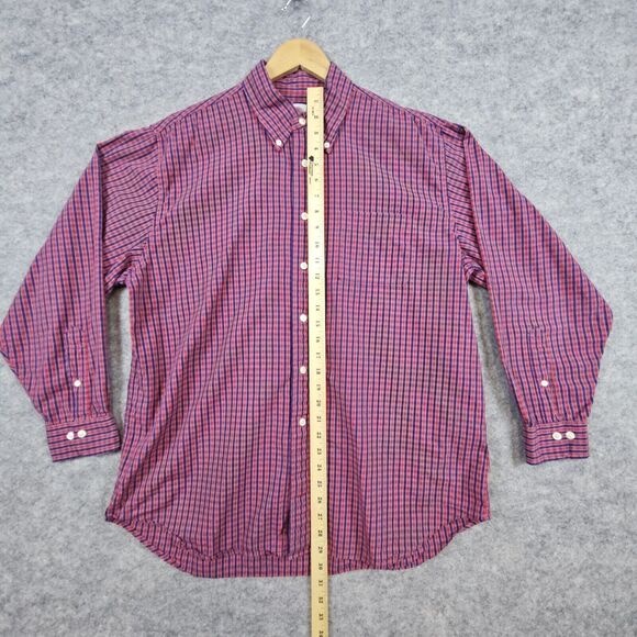 Brooks Brothers 346 Red & Blue Checks Size L Button Up/Down Cotton Dress Shirt - Picture 13 of 16